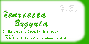 henrietta bagyula business card